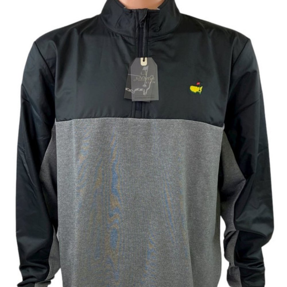 Masters Black and Grey Hybrid Wind Performance Tech 1/4 Zip Pullover